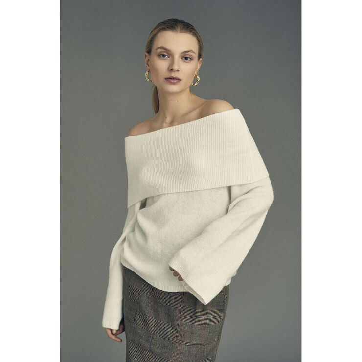 A-VIEW Penny offshoulder knit blouse White