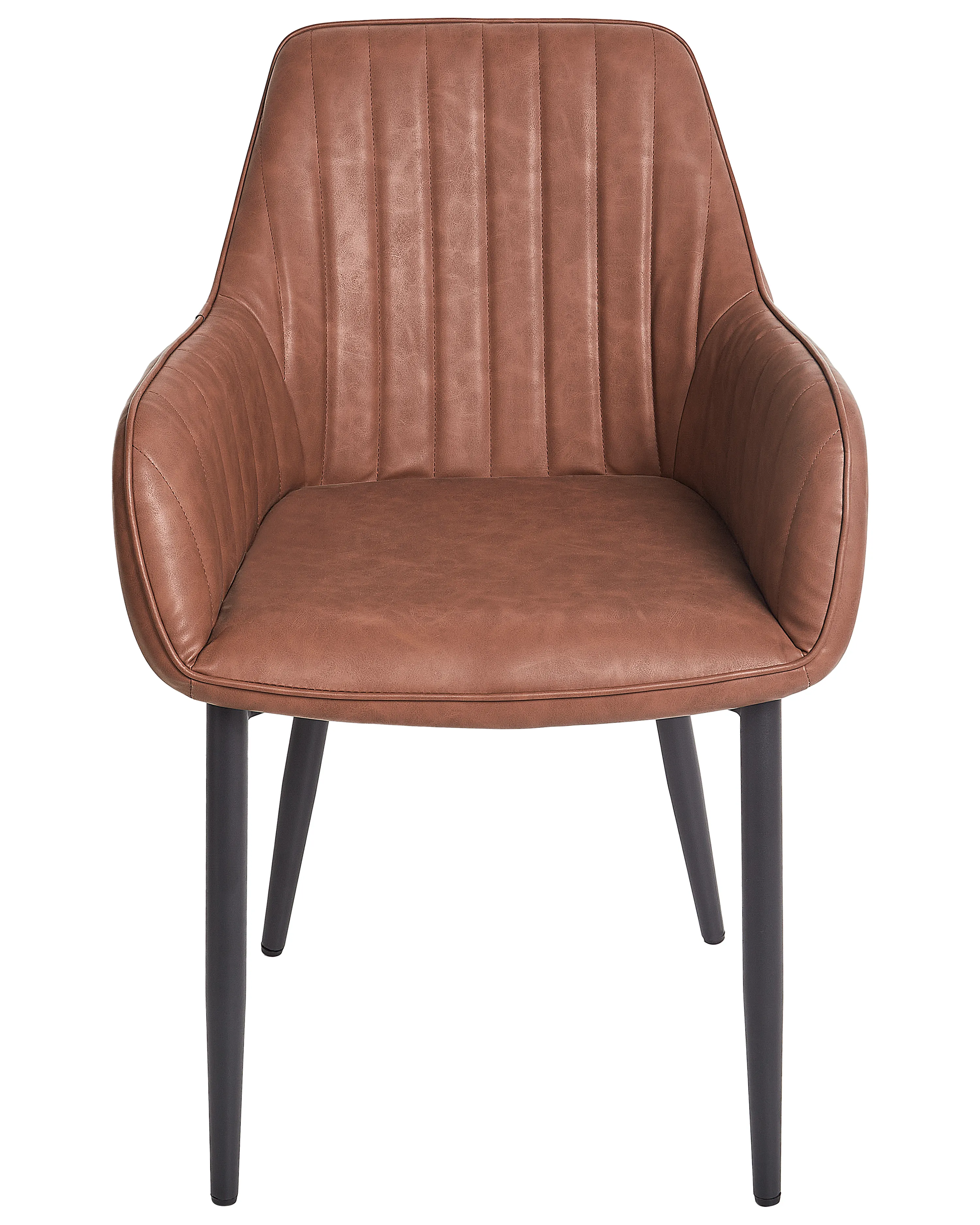 Set van 2 eetkamerstoelen WELLSTON Kunstleer Bruin