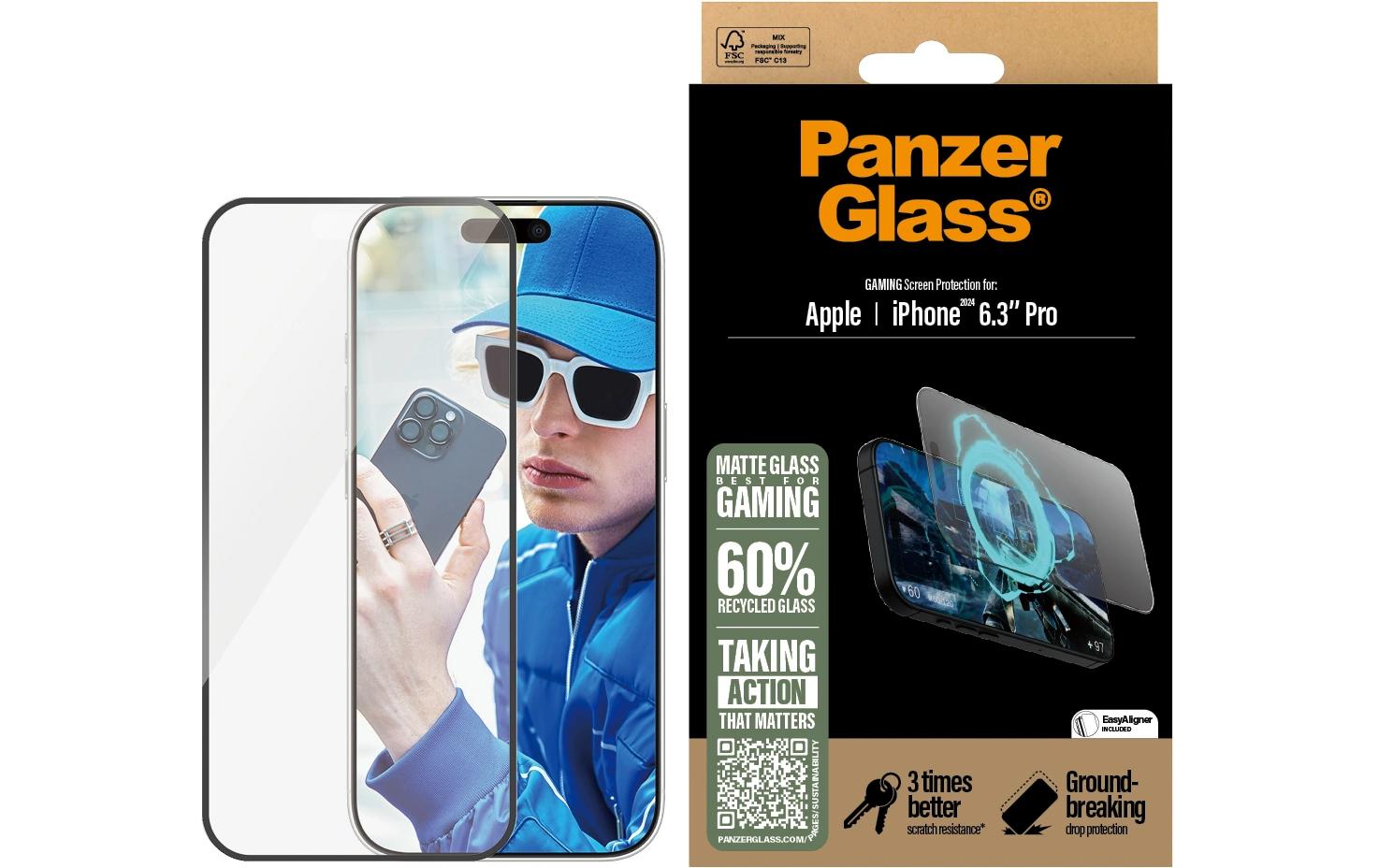 Displayschutz Ultra Wide Fit Gaming iPhone 16 ProDisplay-Schutzfolie für das Apple iPhone 16 Pro