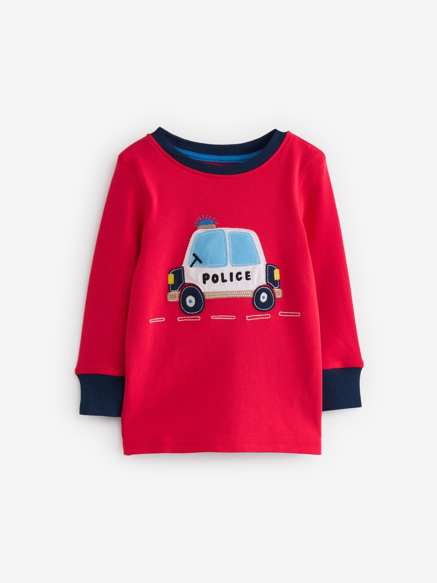 Rood/blauw met hulpvoertuigenprint - Mini Knusse Pyjama's 3 Set (9mnd-10jr)