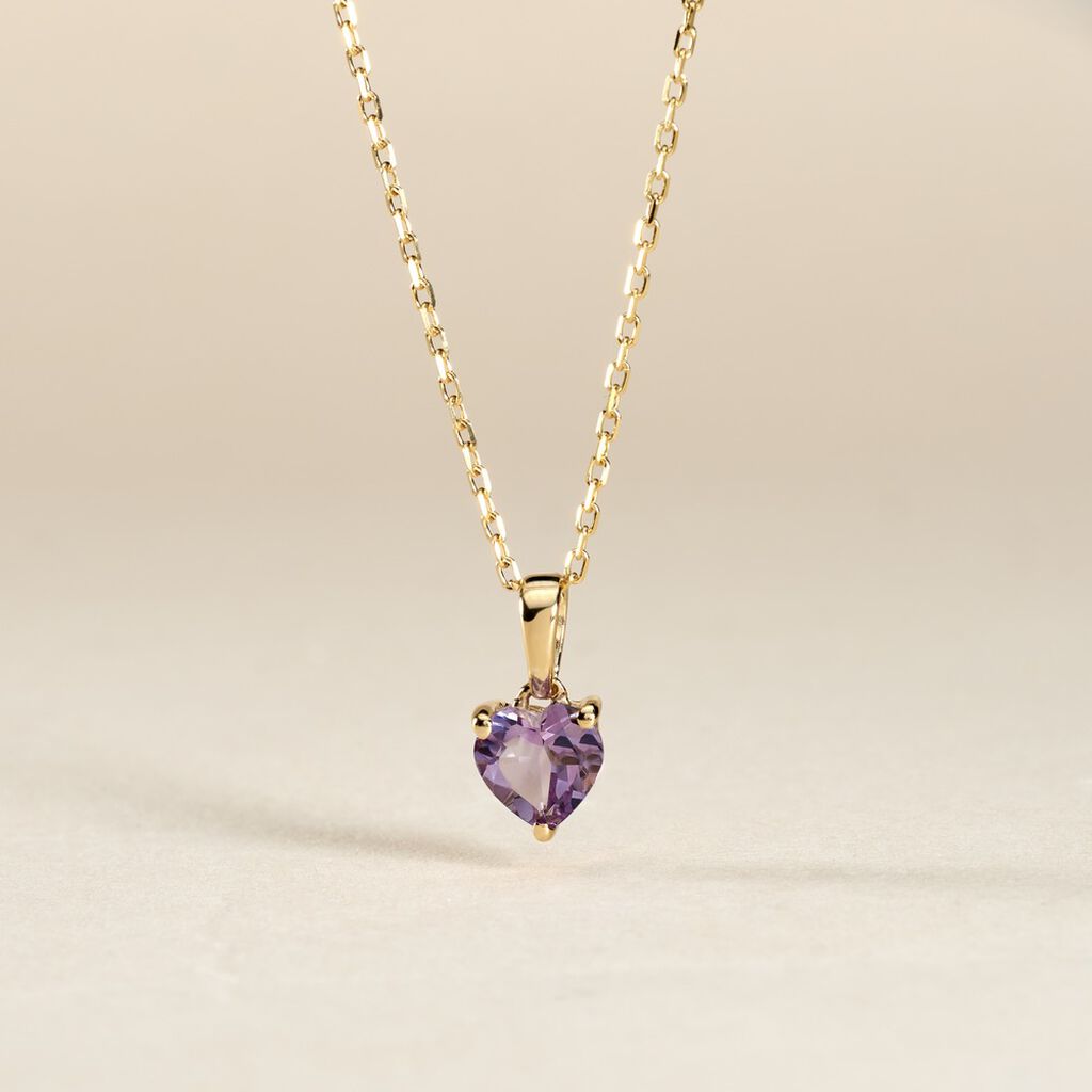 Pendentif Miyah Or Jaune Amethyste