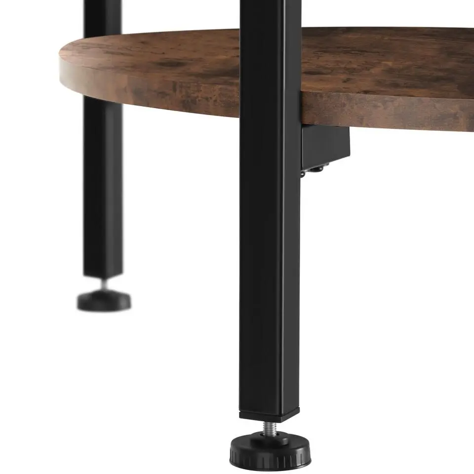 tectake Bijzettafel Ballina 45x64cm, Industrieel Hout Donker, Rustiek