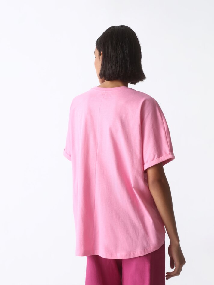 Camiseta básica estampada - Rosa