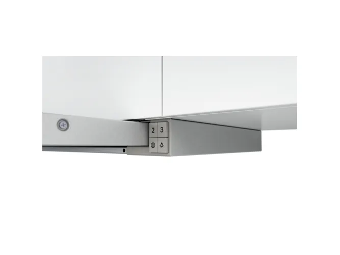 Bosch Hood DFT63AC50 Series 4 Telescopic, Energy efficiency class D, Width 60 cm, 368 m³/h, Mechanical, Silver, LED