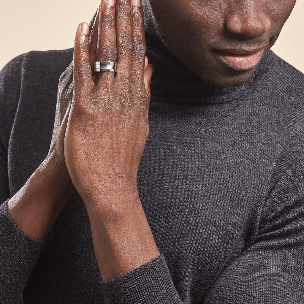 Bague Acier Blanc Walder