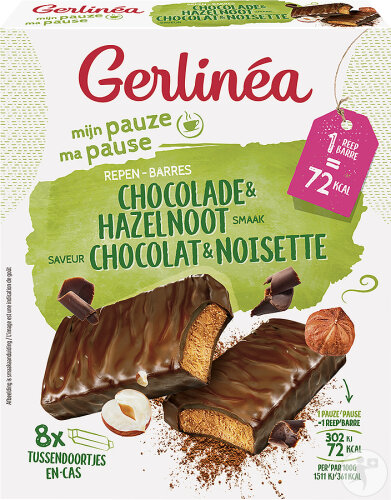 Gerlinéa Barres Chocolat Et Noisettes 8 Pièces