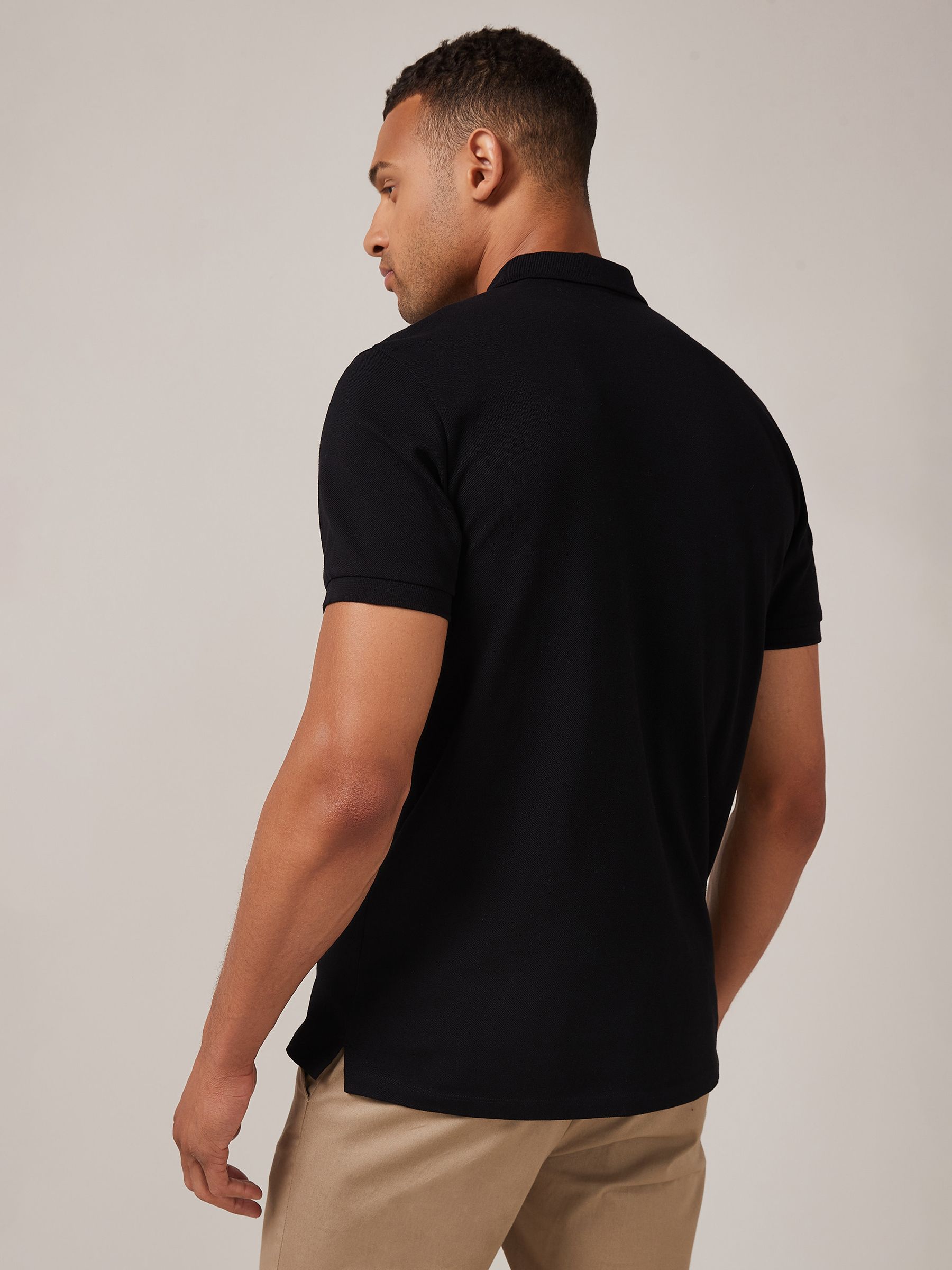 Zwart - Normale Pasvorm - Long-Sleeve Pique Polo Shirt