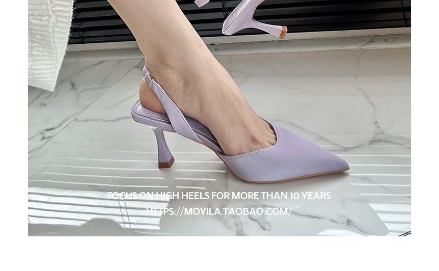 Karlao - Effen slingback-muiltjes met hoge hak