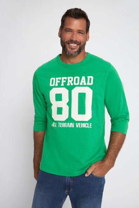 T-Shirt, 3/4-Ärmel, Flammjersey, Print, bis 8 XL