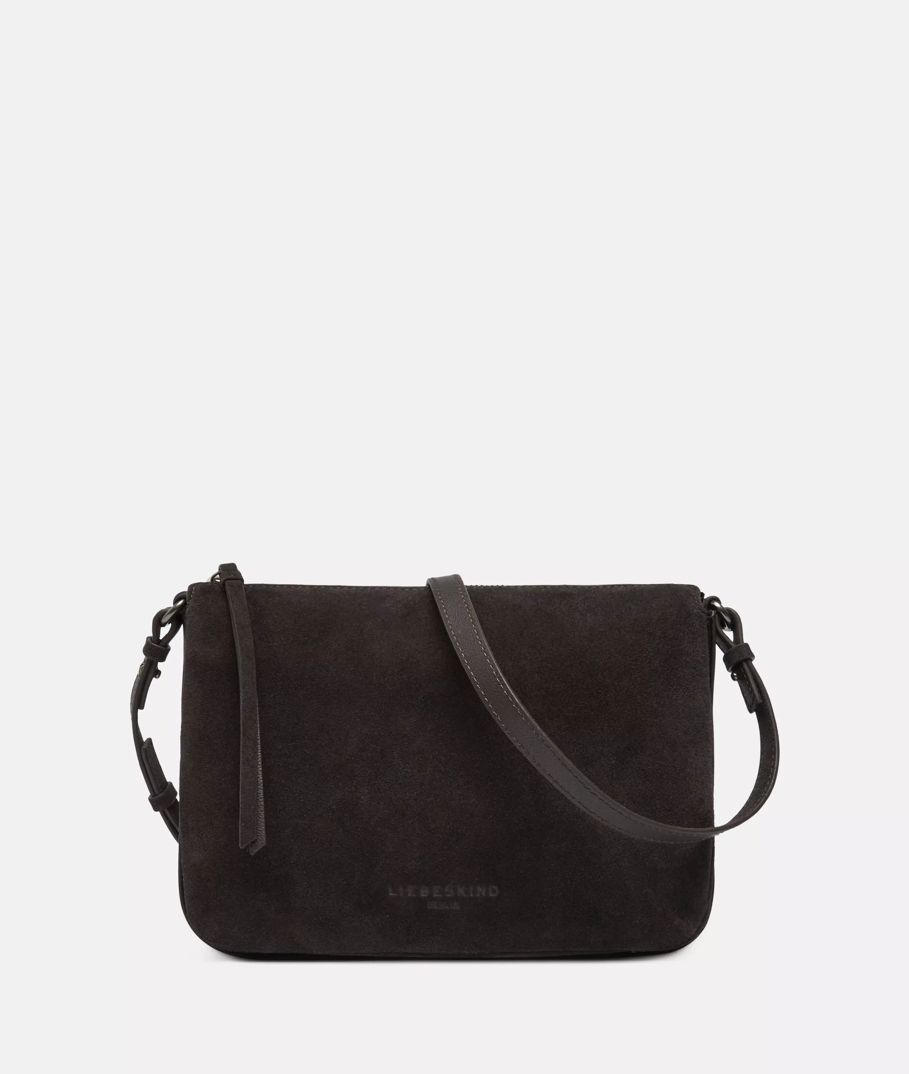 Crossbody Spacious shoulder bag made from soft suede