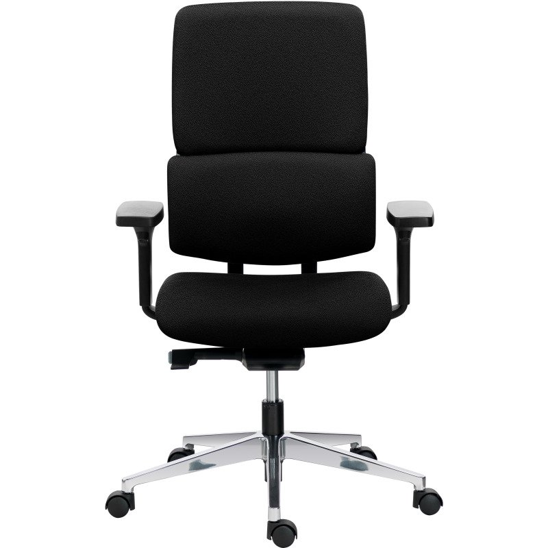 Chaise de bureau IMAX tissu - avec ou sans accoudoirs - Soutien lombaire - Mécanisme Synchrone auto régulé- Pieds aluminium