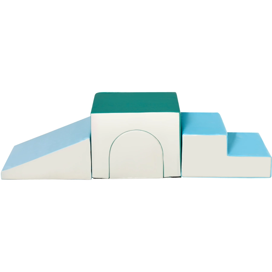 HOMCOM Bausteine 4er-Set Bausteine Schaumstoffblöcke, einfache Reinigung Hellgrau,Blau.Grün