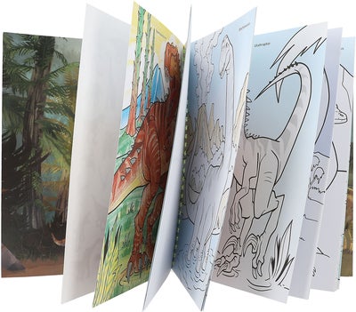 Dino World Fargeleggingsbok med Fargeblyanter