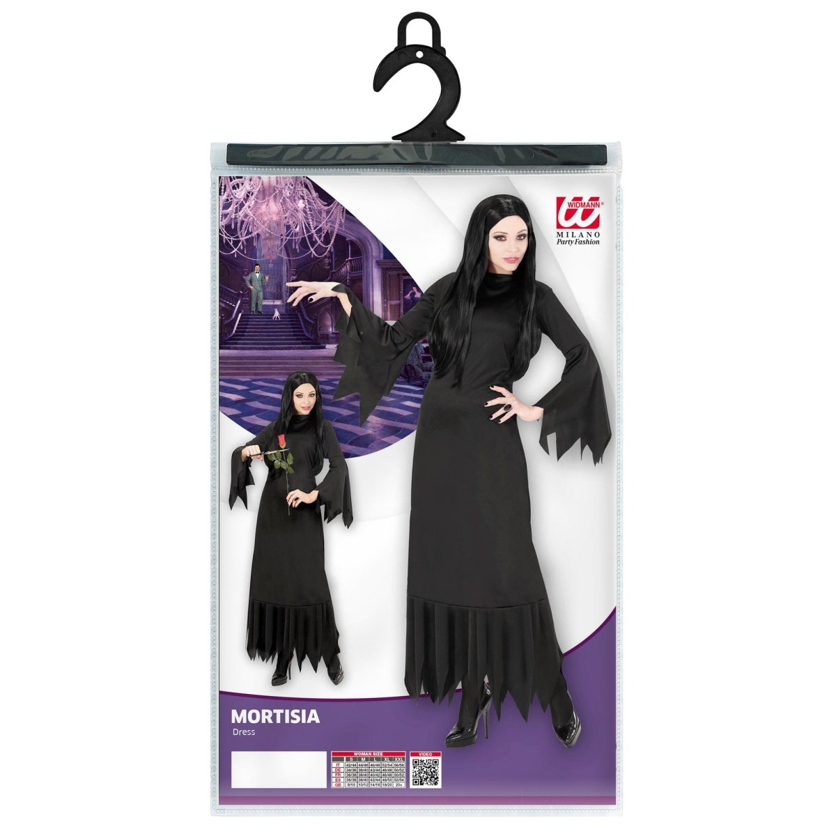 Halloween Jurk Zwart Dames Mortisia Lang