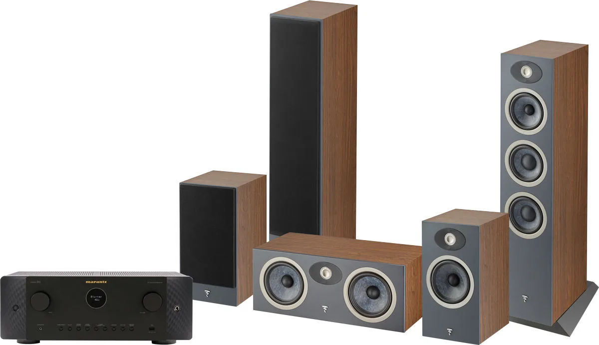 Marantz Cinema 60 DAB Noir   Focal Theva N°2 System Bois foncé Chaînes Grand Spectacle