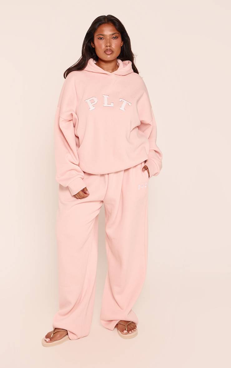 Rose Joggers Larges Oversize Avec Logo Plt Grande Taille