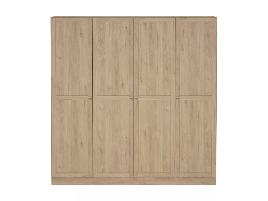 Grande Garde-robe Dserr, Meubles de chambre, Penderie de plain-pied, Placard à vêtements, 196x62 h200 cm, Chêne clair