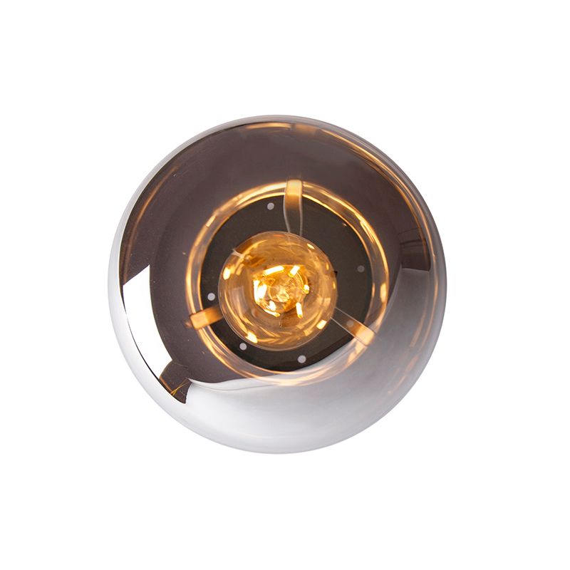 Design plafondlamp zwart met smoke glas - Bliss