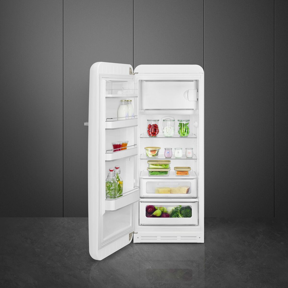Smeg FAB28LWH6 Kjøleskap Med Fryserom 153cm Venstrehengt Hvit