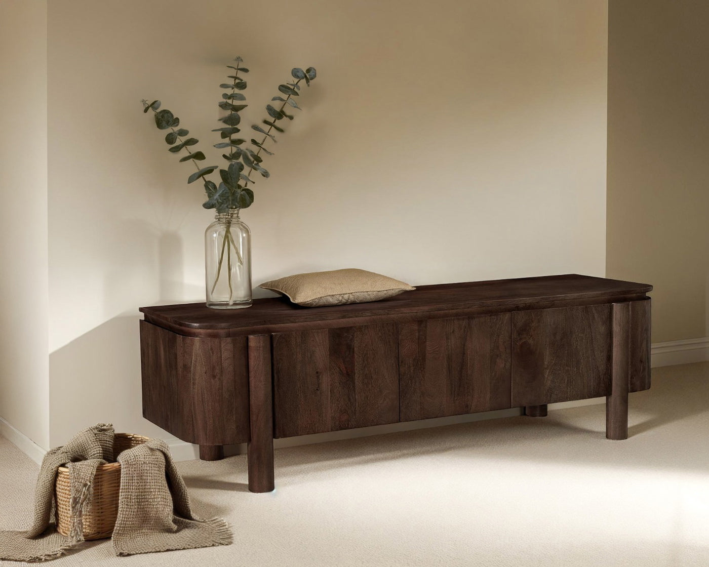 Livingfurn - Tv-meubel Bruin Mangohout - 170x40x50cm - Salano