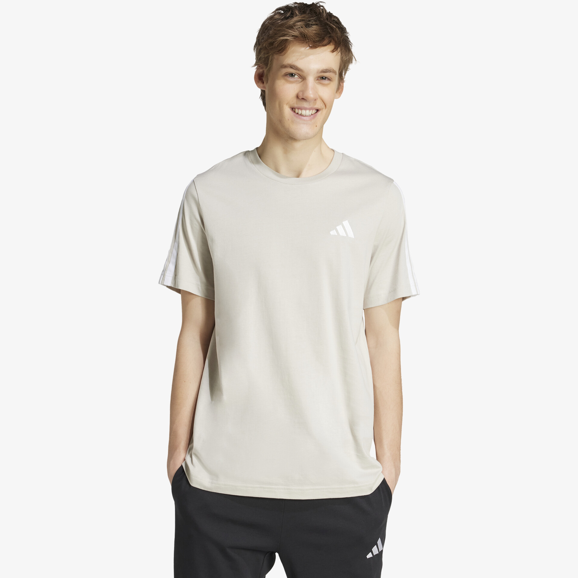 adidas 3 Streifen Herren T-Shirt beige