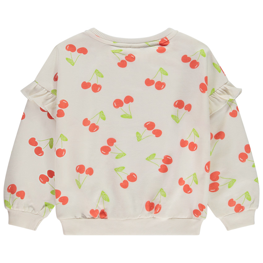 Sweat en molleton imprimé fraises pour fille