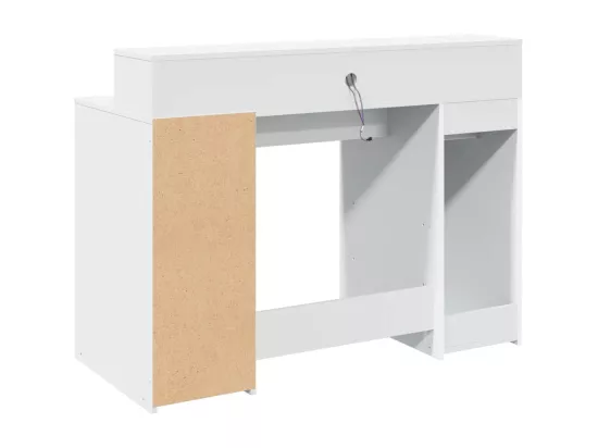 Bureau avec lumières LED blanc 120x55x91 cm bois d'ingénierie