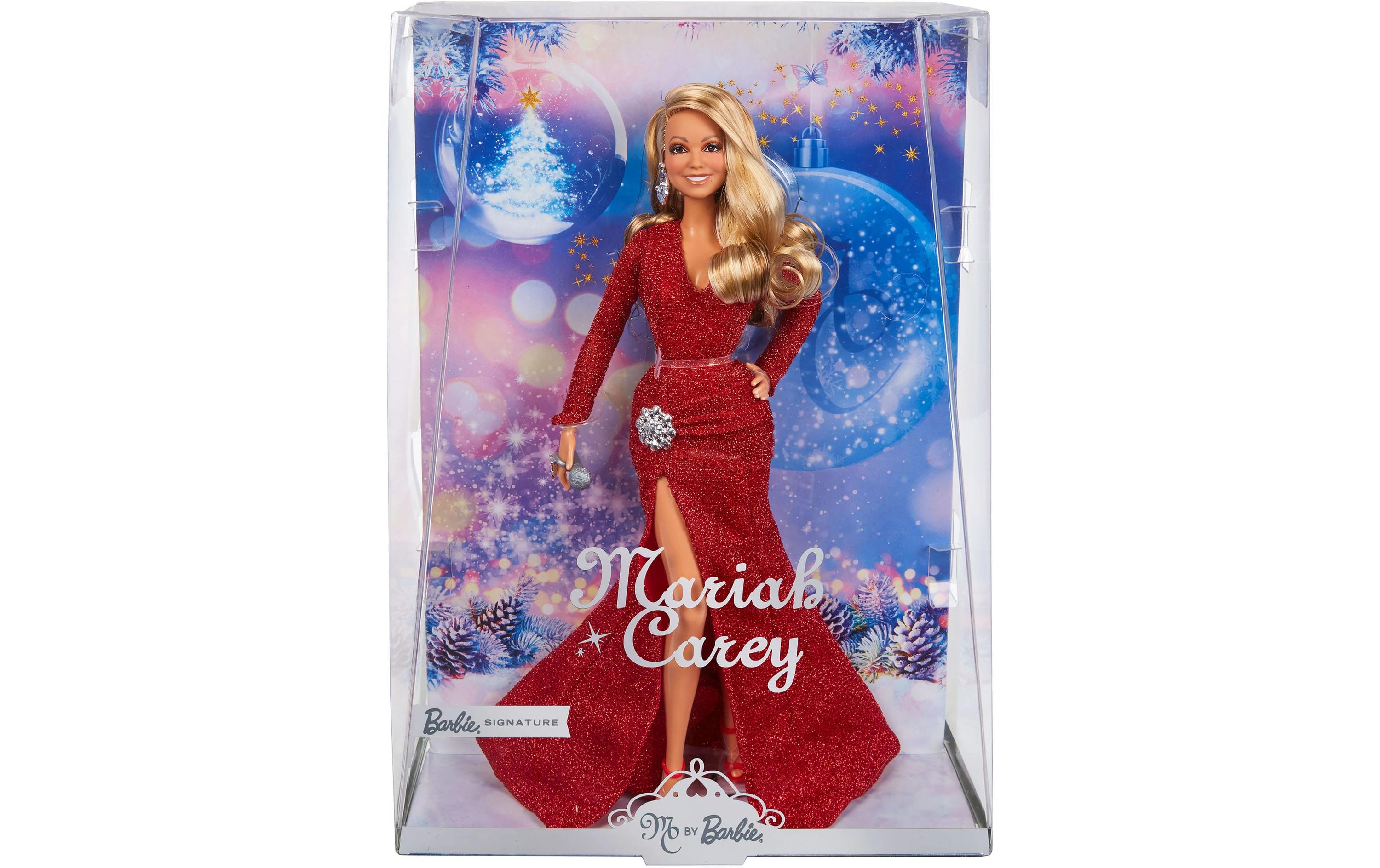 Puppe Barbie Signature Mariah Carey Holiday Celebration<br>Sammelpuppe mit glänzender Robe