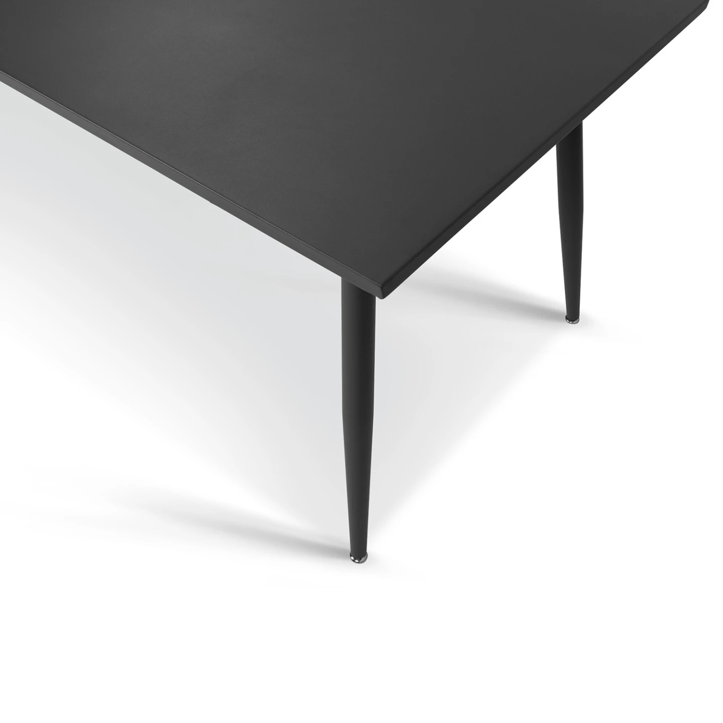 Salon de jardin VALENCIA en acier table 180 cm et 6 chaises empilables gris anthracite