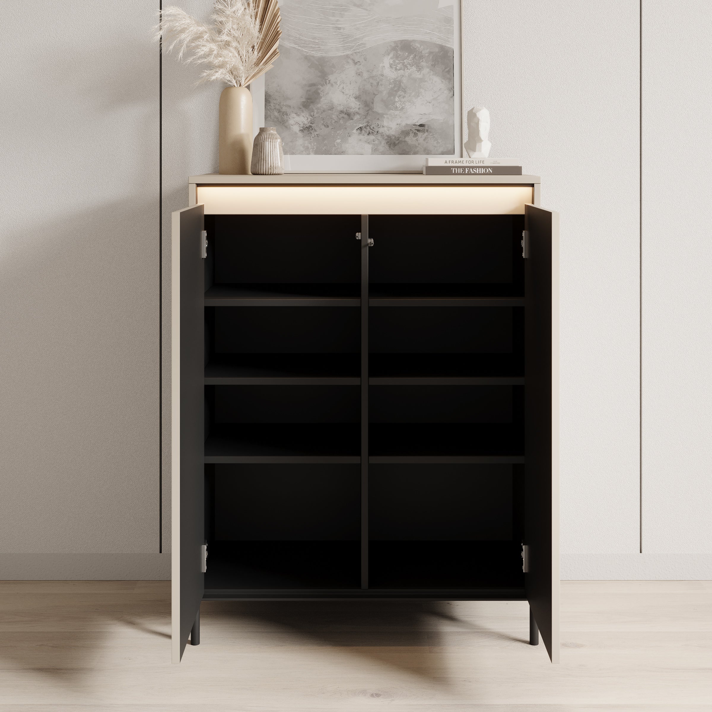 Timoteo - Schoenenkast - Beige - 78x40x105 cm