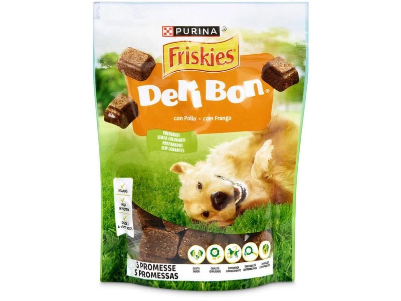 Purina Friskies Snack Deli-Bon mit Huhn 130 g Ergänzungsfuttermittel für ausgewachsene Hunde