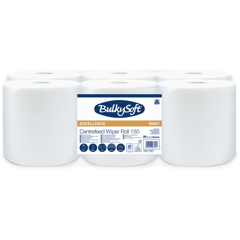 Bulkysoft Papierwischtücher Premium Midi, weiss, 6 Rollen