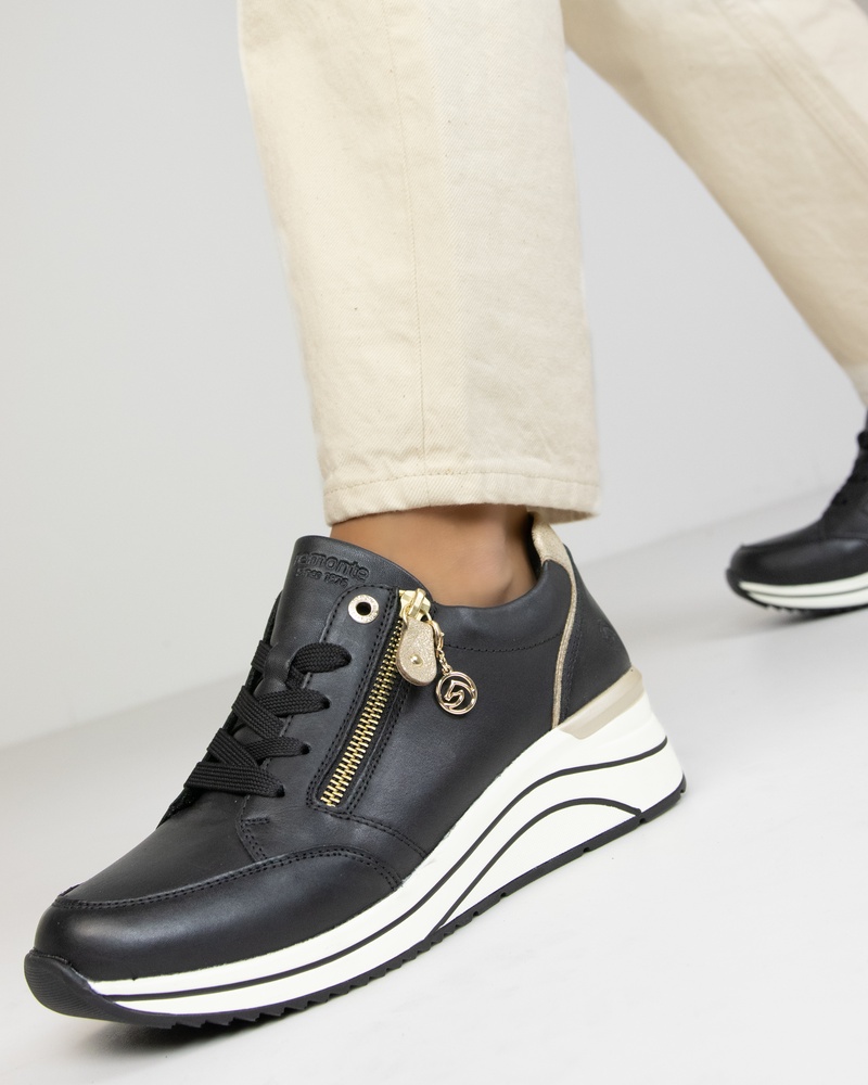 Remonte Lage sneakers  - zwart