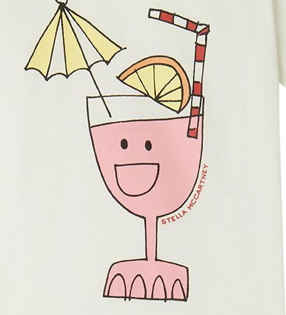 Stella McCartney Kids T-Shirt - Weiß m. Getränk