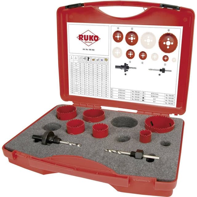 RUKO 106302 106302 Stiksavs-sæt 8 dele 22 mm, 29 mm, 35 mm, 44 mm, 51 mm, 6