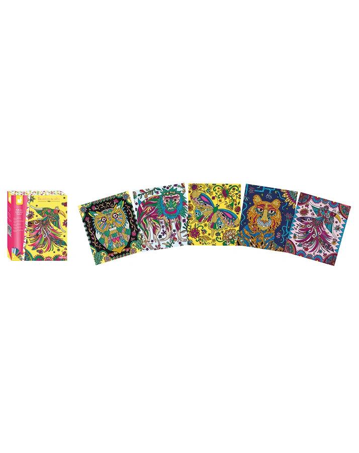 Glanzkarten-Set TROPICAL in bunt