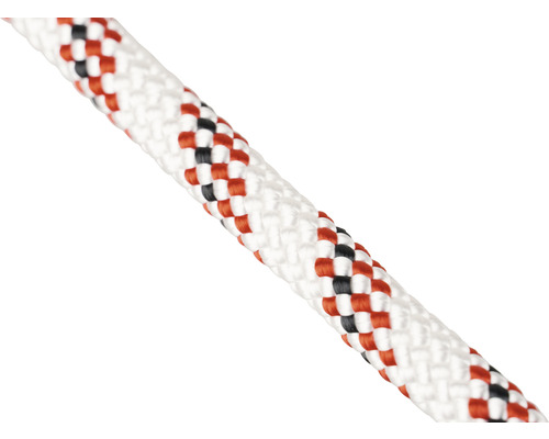 Passat Mamutec polyester touw, wit/rood, Ø 6 mm, verkocht per meter