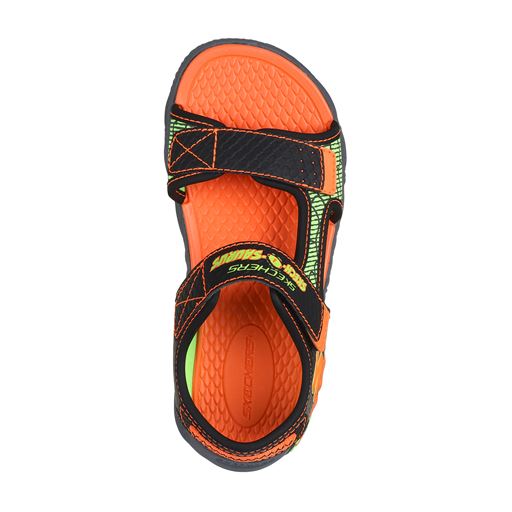 Skechers S-Lights Creature Splash Sandaler, BKOR Black Orange, 35