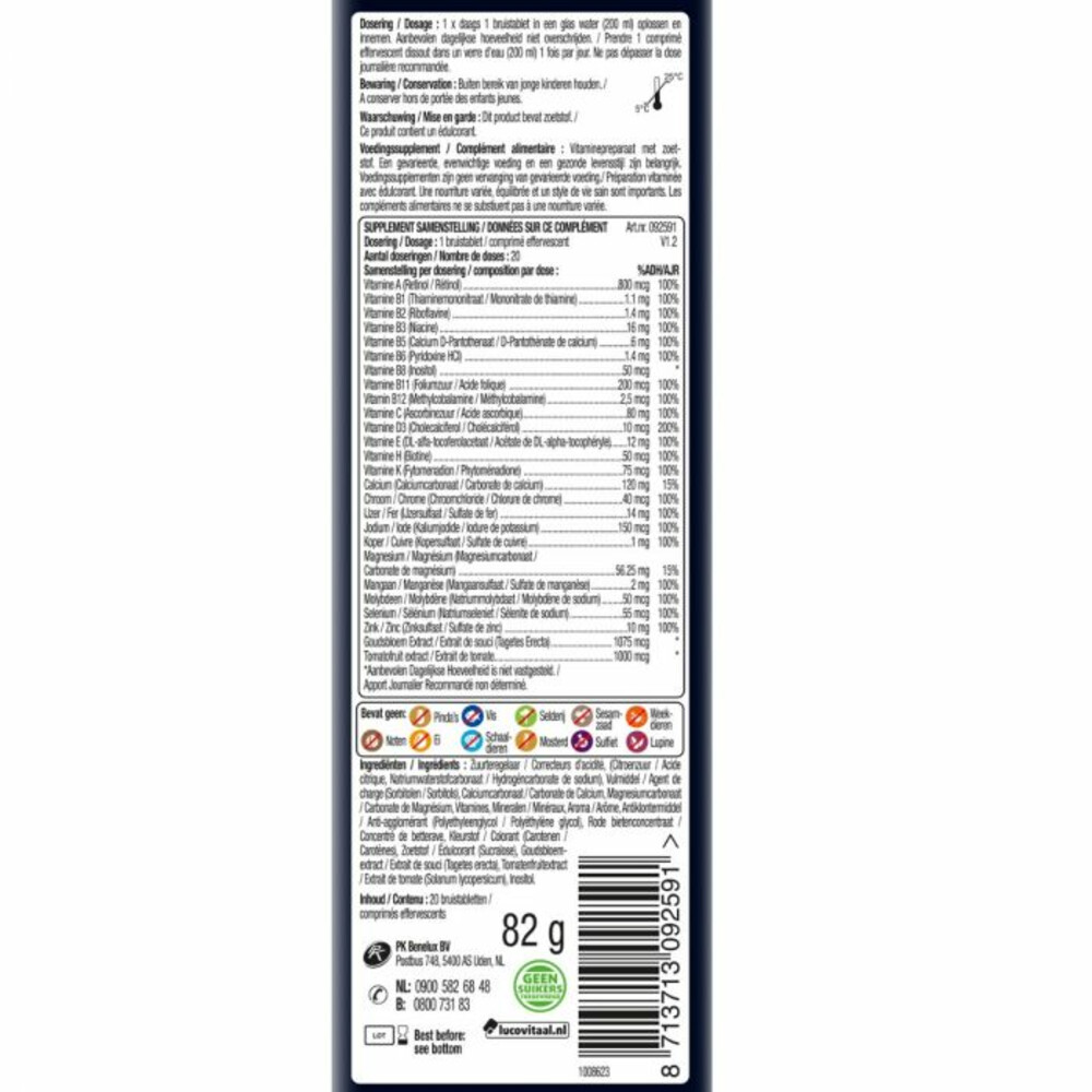 Lucovitaal Multi 50+ Bruistabletten Mangosmaak20 bruistabletten