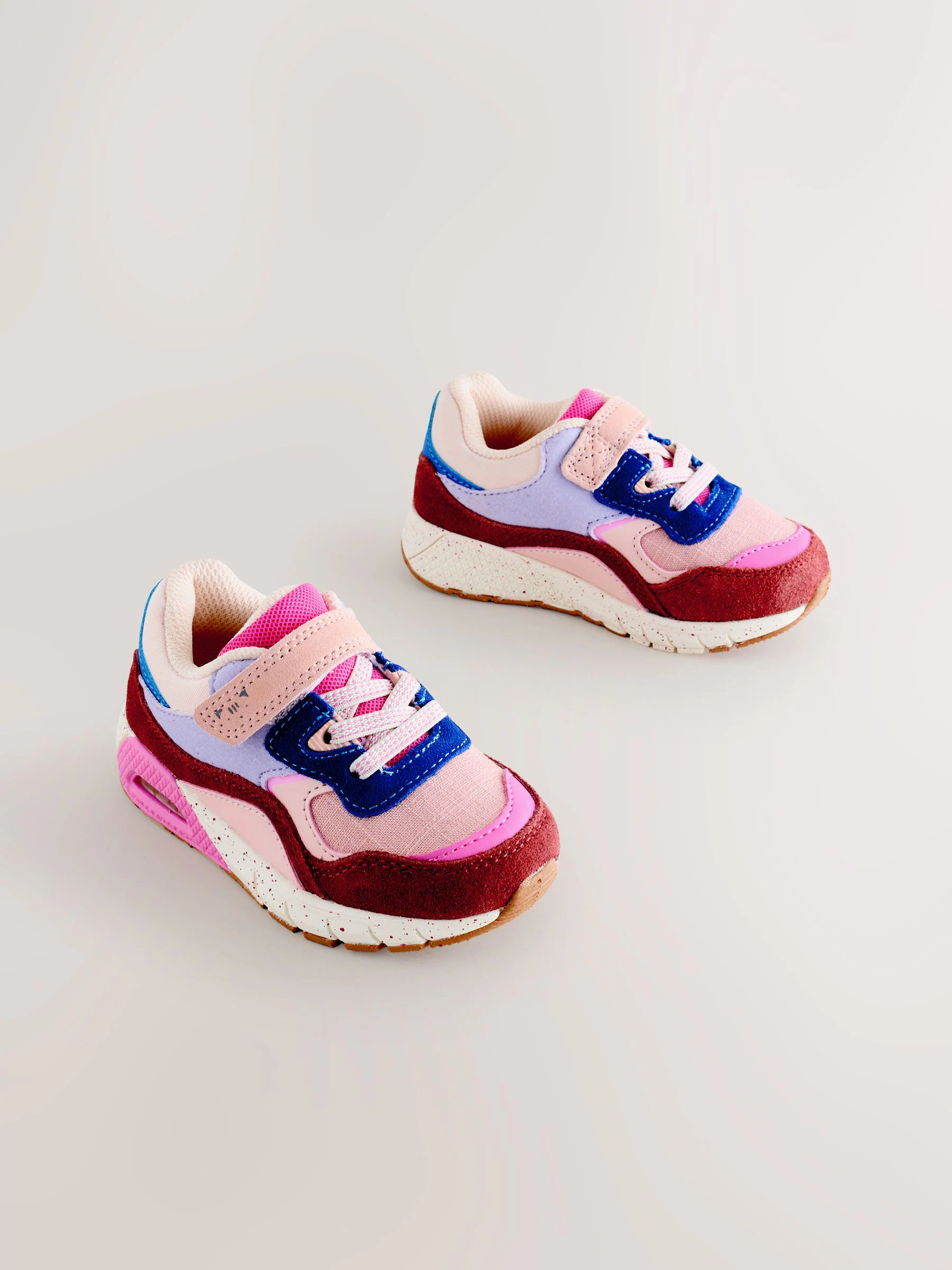 Multi roze - Sneakers met dikke zool en elastische veters