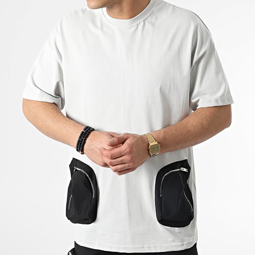 Ensemble Tee Shirt Poche Et Pantalon Jogging LL600 Gris