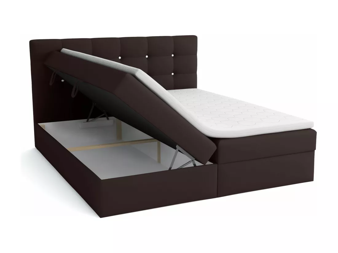 LIT BOXSPRING avec surmatelas Elegante 200x200 cm, noir