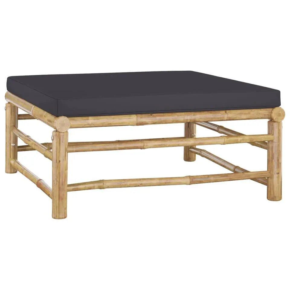 vidaXL - Loungeset - Grijs - Bamboe - 5 stuks - Met kussens