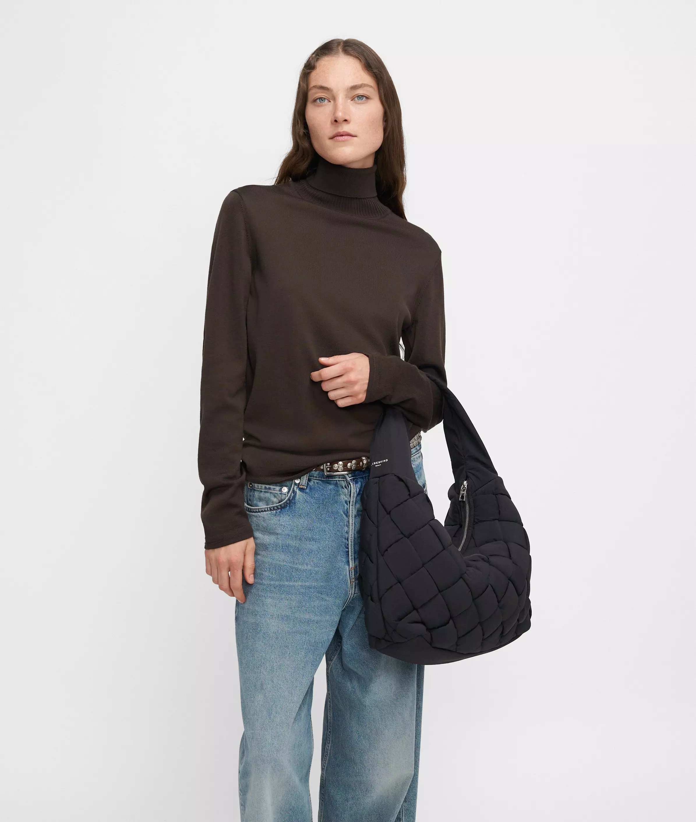 Nylon Bo Hobo L Large nylon bag with padded quilting