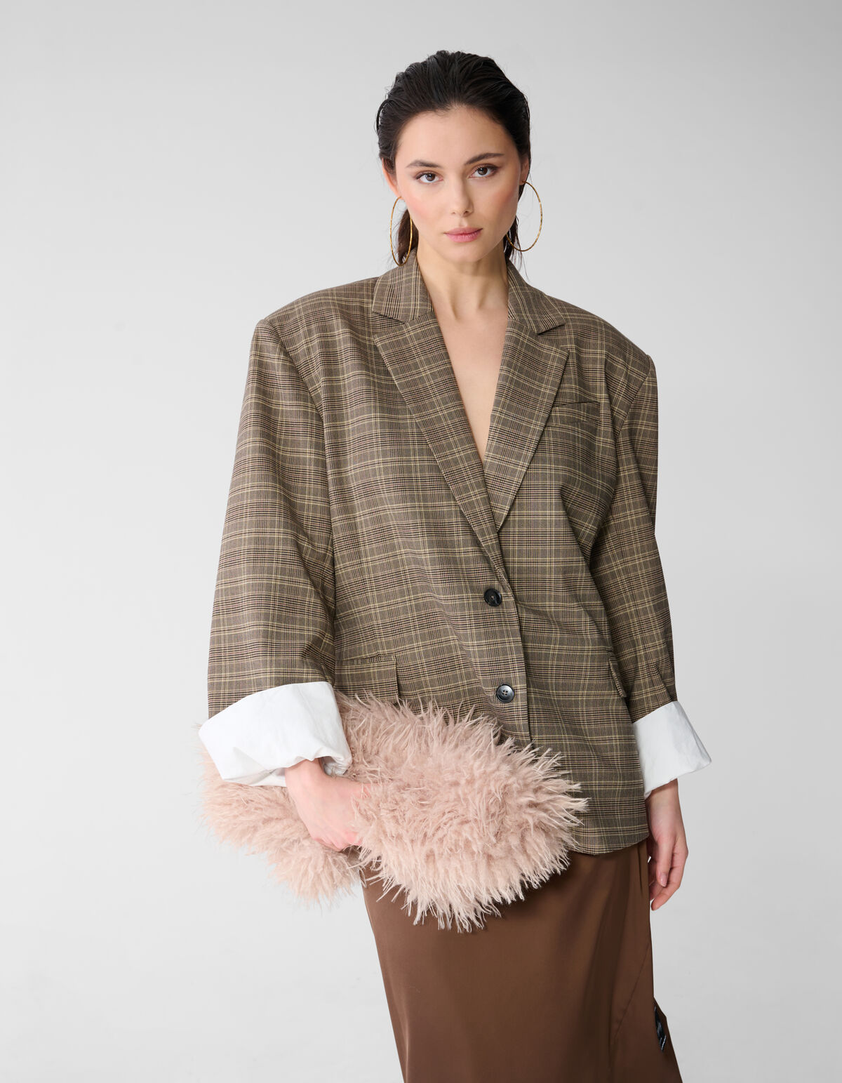 Oversized Ruiten Blazer Bruin
