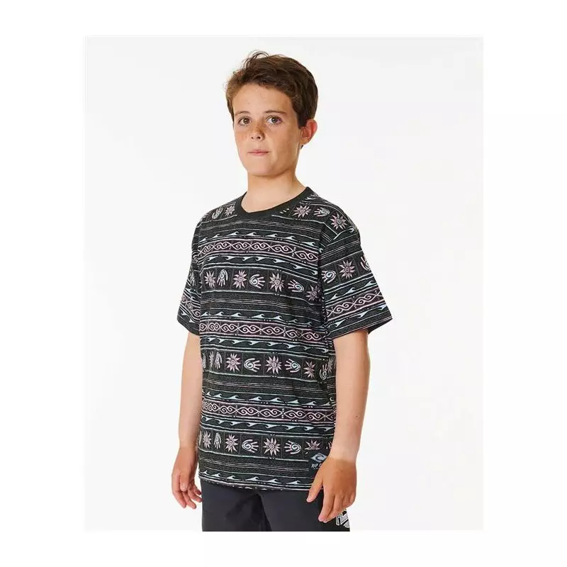 Teeshirt junior RIPCURL Pure Surf Stripe Tee-Boy Washed Black