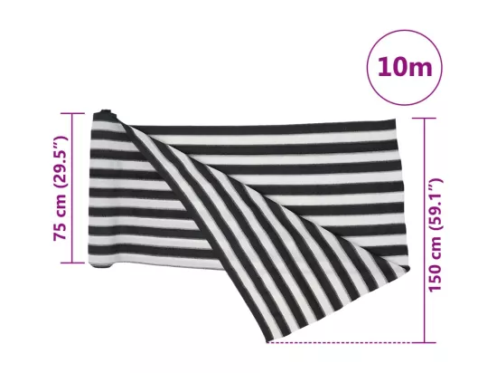 Filet brise-vue anthracite et blanc 1,5x10 m PEHD 150 g/m²
