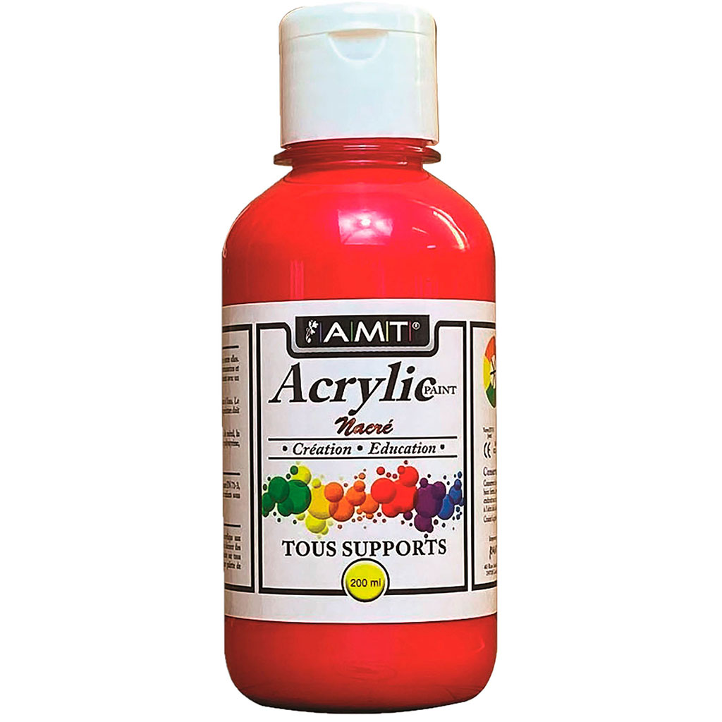 Peinture acrylique nacre rouge 200ml