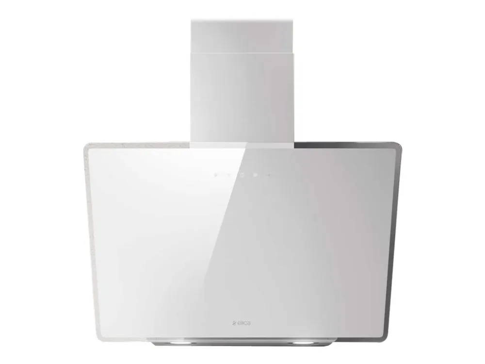 Elica SHIRE WH/A/60 - Hætte - skorsten vinklet - bredde: 59.8 cm - dybde: 32.5 cm - udtrækning og recirkulation (-) - glas hvid