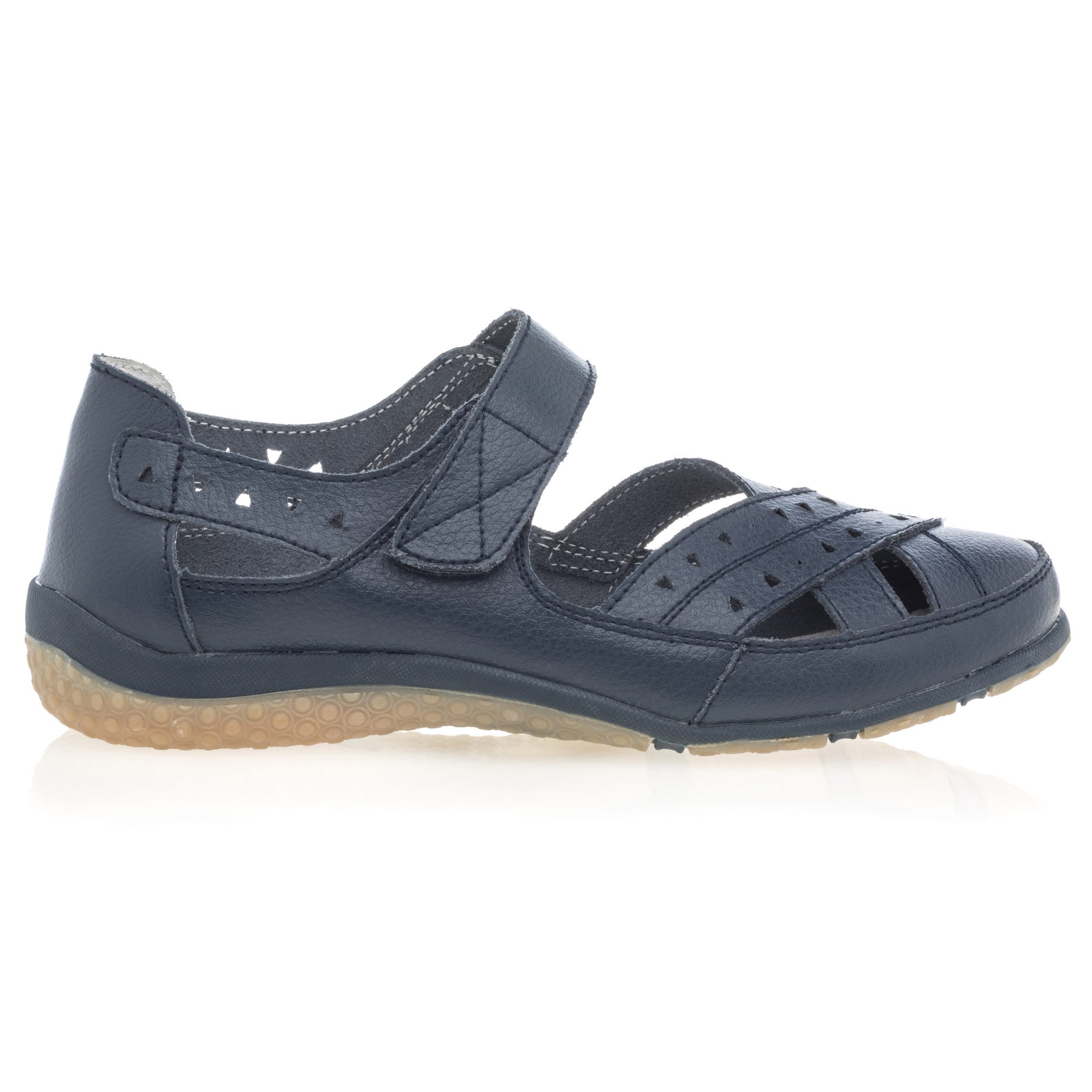 Escarpins pieds sensibles Femme en cuir bleu marine